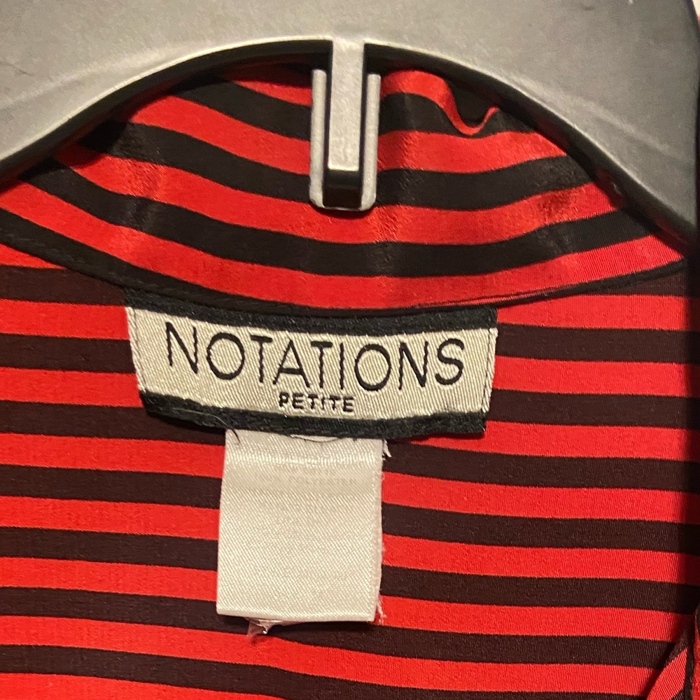 Ladies Red and Black Striped  Long Sleeve Button Down Top  size Large/XLrg P - Picture 6 of 6